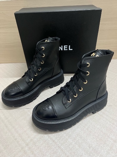Chanel lace-up combat boots — 3
