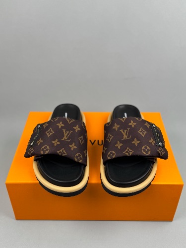 Louis Vuitton Pool Pillow Flat Comfort Mules in cacao brown monogram nylon — 3