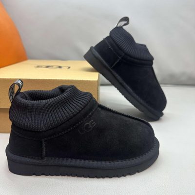 UGG Kids' Stretch-Cuff Suede Snug Boots — 6