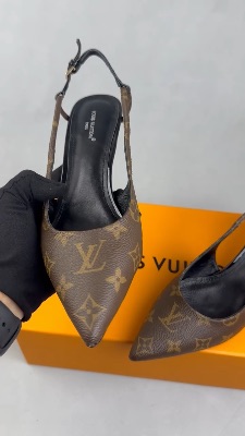 Louis Vuitton Monogram canvas Cherie slingback pumps — 5