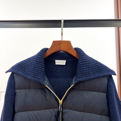 Moncler Wool & Cashmere Blend Padded Zip-Up Cardigan — 3