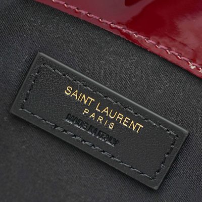 Saint Laurent Paris Matelassé Patent-Leather Clutch — 13