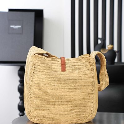 Saint Laurent Le 5 à 7 Raffia Shoulder Bag — 3