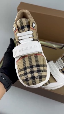 Burberry Check, Suede and Leather Sneakers — 5