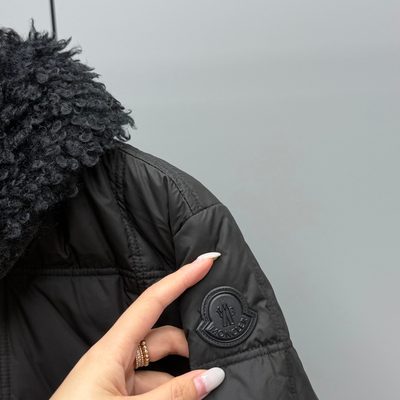 Moncler Cygnes Faux Fur Collar Quilted Puffer Jacket — 4