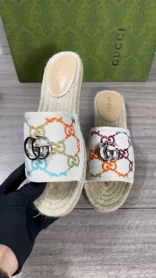 Gucci multicolor cloth espadrille slides — 5
