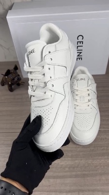 Celine CT-04 Low Top Sneakers in optic white calfskin — 5