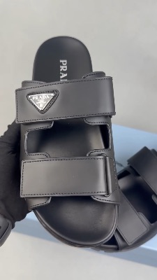 Prada Leather Triangle Sandals — 5