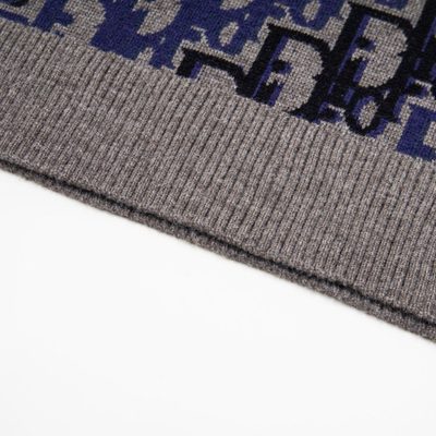 Dior Oblique Sweater in Blue Wool Jacquard — 6