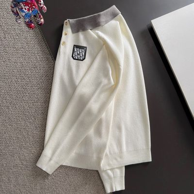 Dior  long-sleeve knit polo sweater — 7