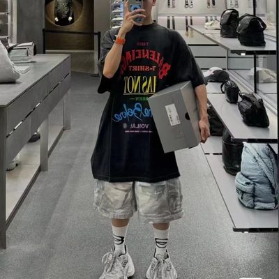 Balenciaga light grey camo cargo shorts — 4