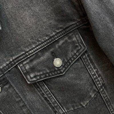 Gucci dark gray stone-washed cotton denim jacket and matching wide-leg jeans — 9
