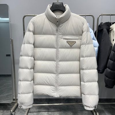 Prada stand-collar down puffer jacket — 8