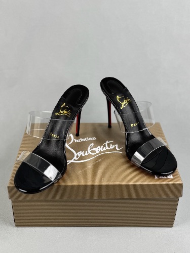Christian Louboutin Just Nothing 85 PVC mules in blac — 4