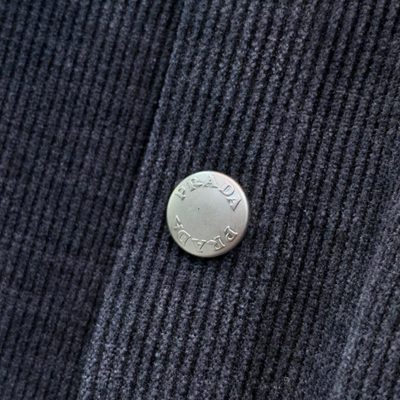 Prada classic button-down shirt and matching trousers accented — 6