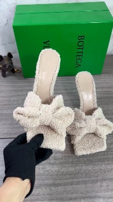 Bottega Veneta textured terry cloth bow mules — 5