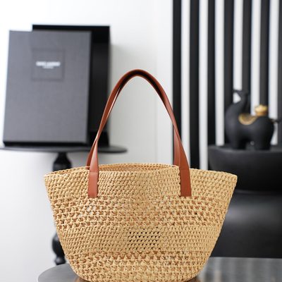 Saint Laurent Panier Small Raffia Bucket Bag — 4