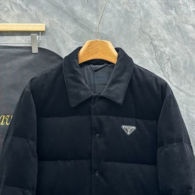 Prada Black Corduroy Cropped Down — 3