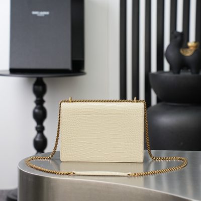 Saint Laurent Sunset Medium in Crocodile-Embossed Leather — 7