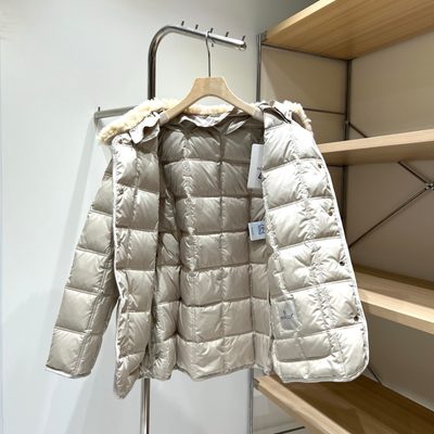 Moncler Cygnes Belted Short Down Jacket — 7