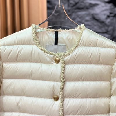 Moncler Fleurs Bouclé-Trimmed Short Down Jacket — 5
