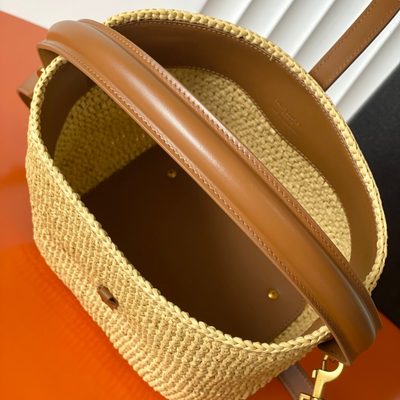 Saint Laurent Le 37 Raffia Bucket Bag — 8
