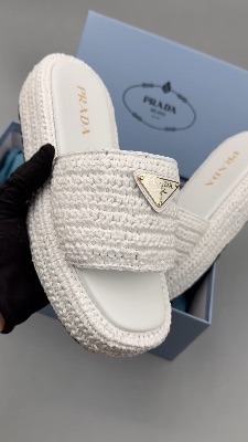 Prada crochet flatform slides — 5