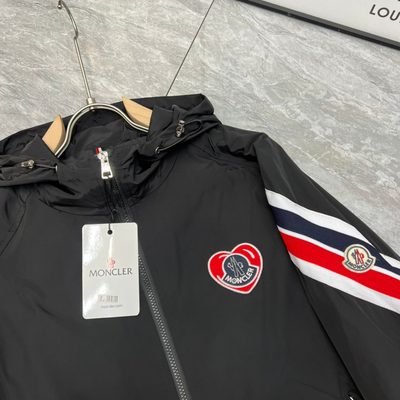 Moncler windbreaker jacket with distinctive heart-shaped and striped logo — 4