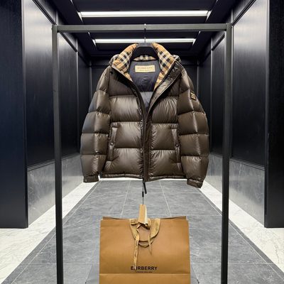 Burberry shiny shell hooded puffer jackets — 4