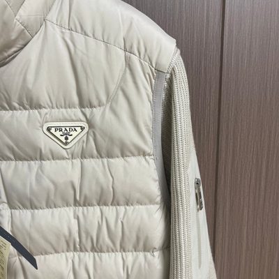 Prada hybrid knit and down puffer jacket — 7