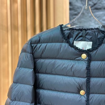 Moncler Fleurs Bouclé-Trimmed Short Down Jacket — 8