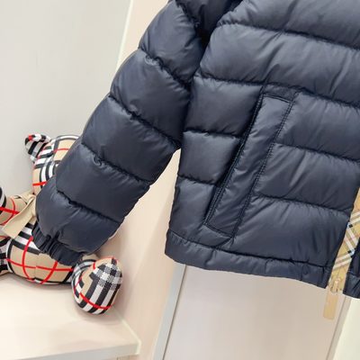 Burberry Kids Checker-tape Nylon Hooded Puffer Jacket — 4