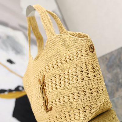 Saint Laurent Icare Medium Raffia Tote — 4