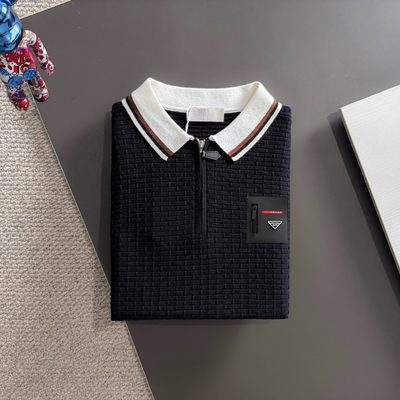 Prada long-sleeve knit polo sweater — 8