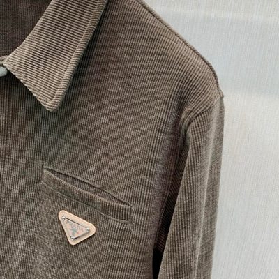 Prada classic button-down shirt and matching trousers accented — 4