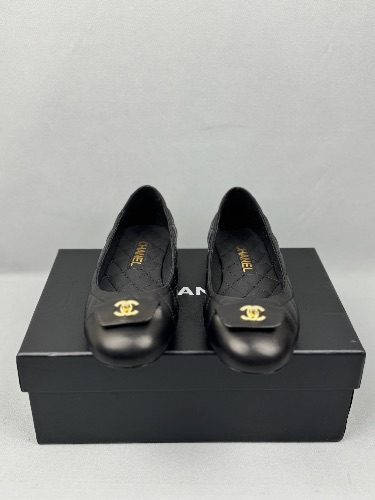 Chanel 23A black lambskin quilted ballet flats — 3
