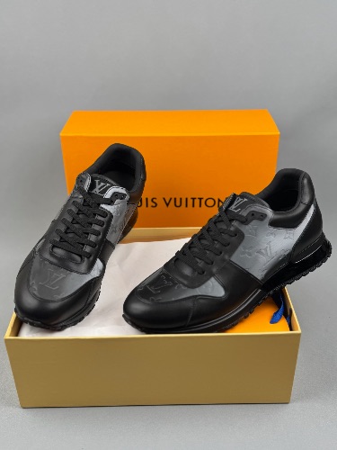Louis Vuitton Run Away sneakers in black iridescent textile and calf leather