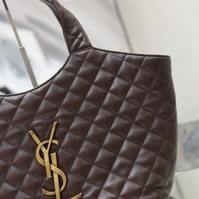 Saint Laurent Icare Medium Quilted Leather Tote — 3