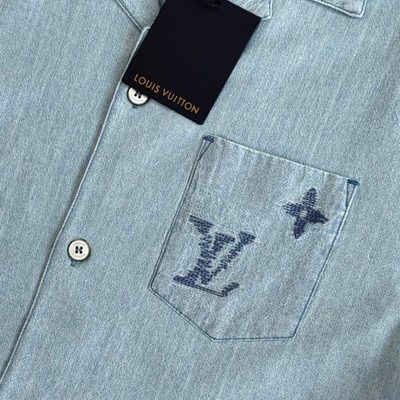 Louis Vuitton Embroidered Signature Chambray Short-Sleeved Shirt — 6
