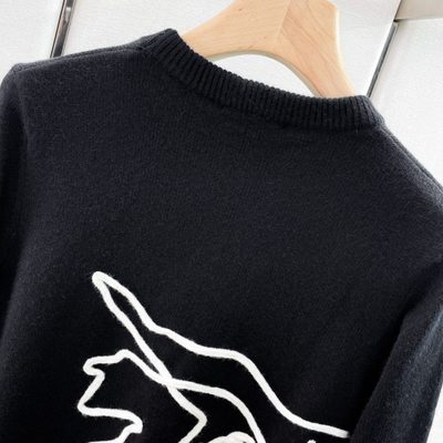 Burberry black crewneck knit sweater — 4