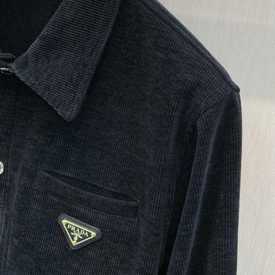 Prada classic button-down shirt and matching trousers accented — 4