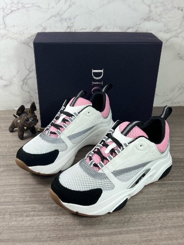 Dior B22 trainers in a white, grey, and pale pink colorway — 3