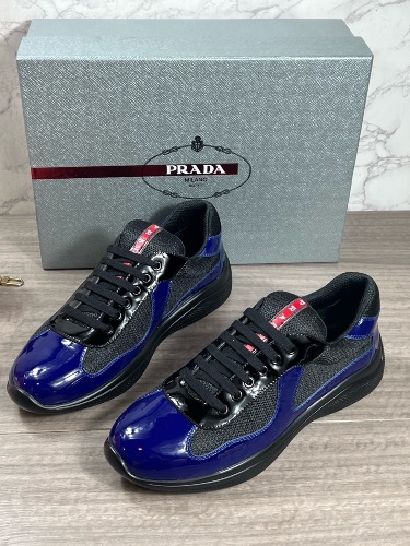 Prada America's Cup sneakers in a blue and black — 3