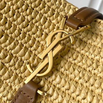 Saint Laurent Le 37 Raffia Bucket Bag — 6
