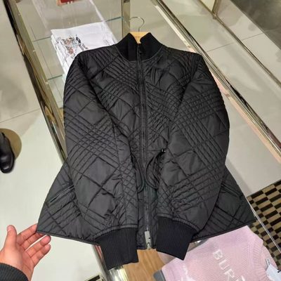 Burberry Micro Check-Stitch Nylon Wakerley Jacket — 3