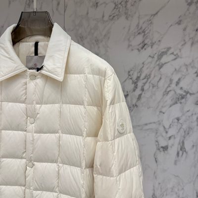 Moncler Castellana Down Quilted Press-Stud Shirt Jacket — 6