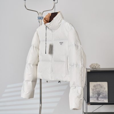 Prada Re-Nylon cropped down puffer jacket — 3