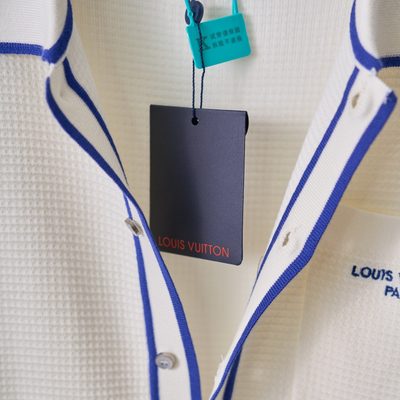 Louis Vuitton white waffle-knit polo shirt — 5