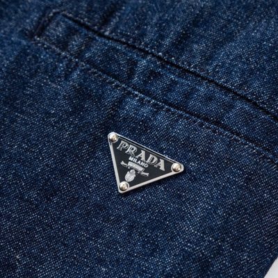 Prada men's blue cotton bermuda shorts — 6