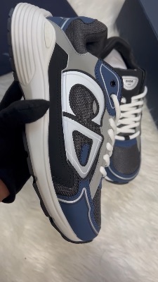Dior B30 sneakers in anthracite gray and blue — 5